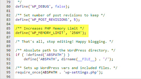 Edit wp-config.php